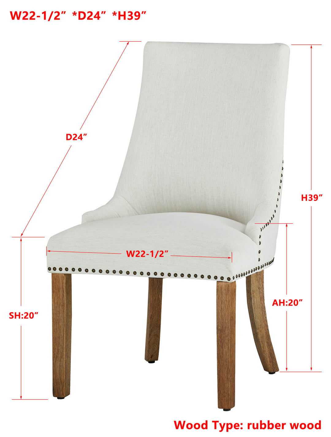 -*Brooke Side Chair (Washable White)