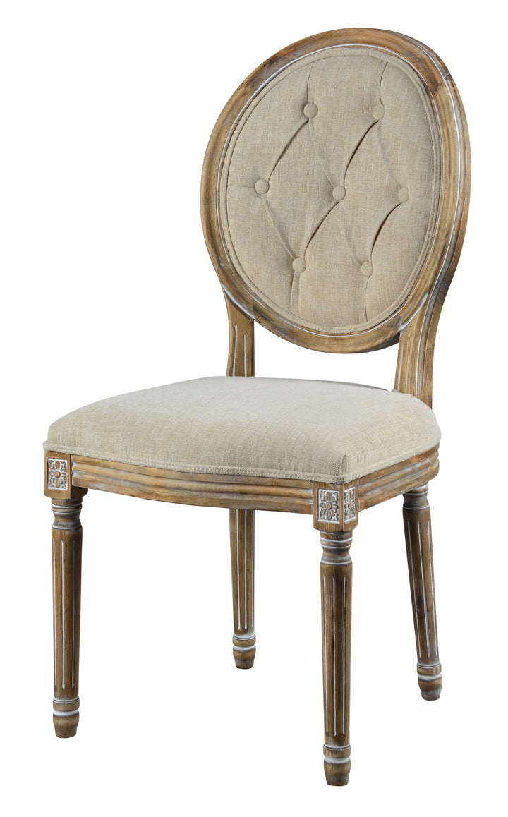 -Meg Tufted Side Chair (French Linen)