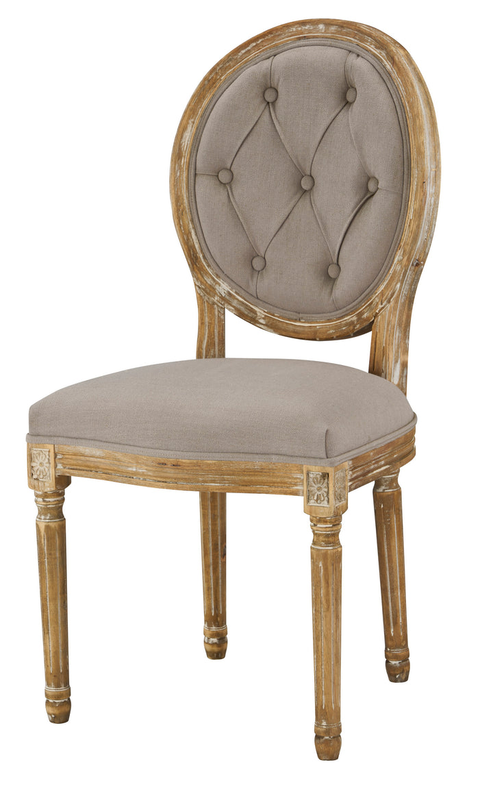 -Meg Tufted Side Chair (Grey)