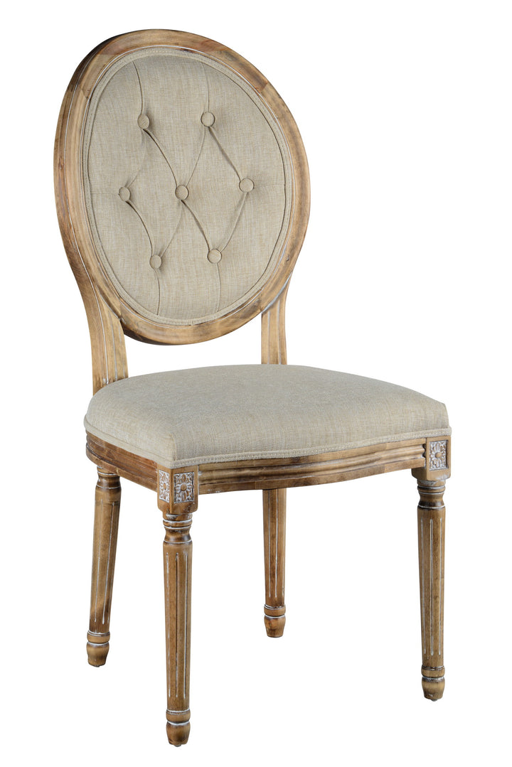 -Meg Tufted Side Chair (French Linen)