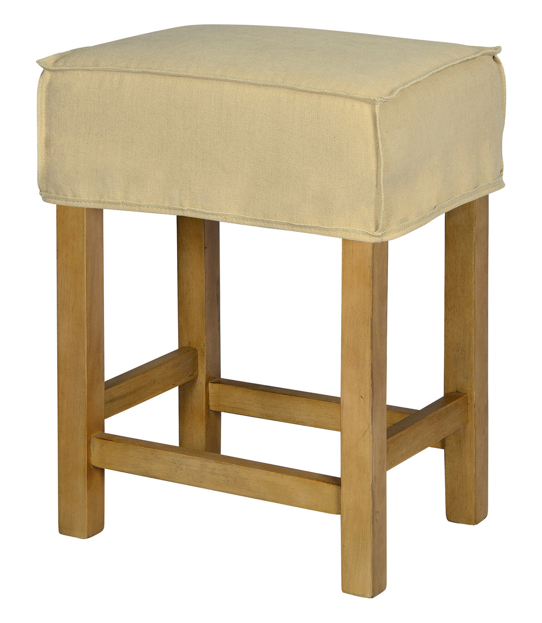 *Short Saddle Stool Slip Cover-Washable + Reversible Oatmeal