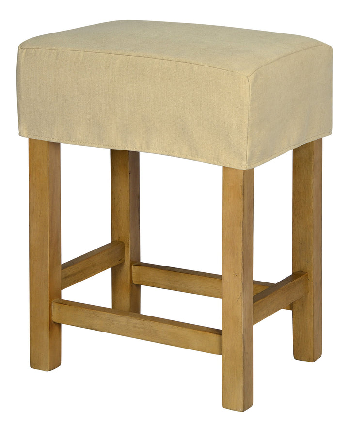 *Short Saddle Stool Slip Cover-Washable + Reversible Oatmeal