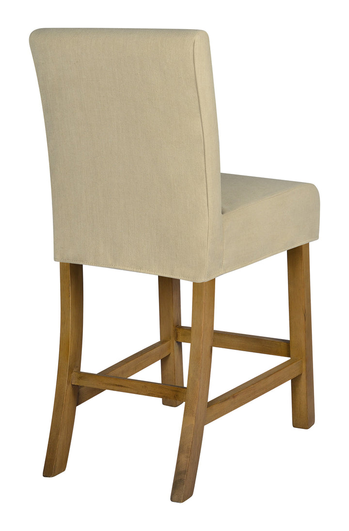 *Short Stool Slip Cover-Washable + Reversible Oatmeal