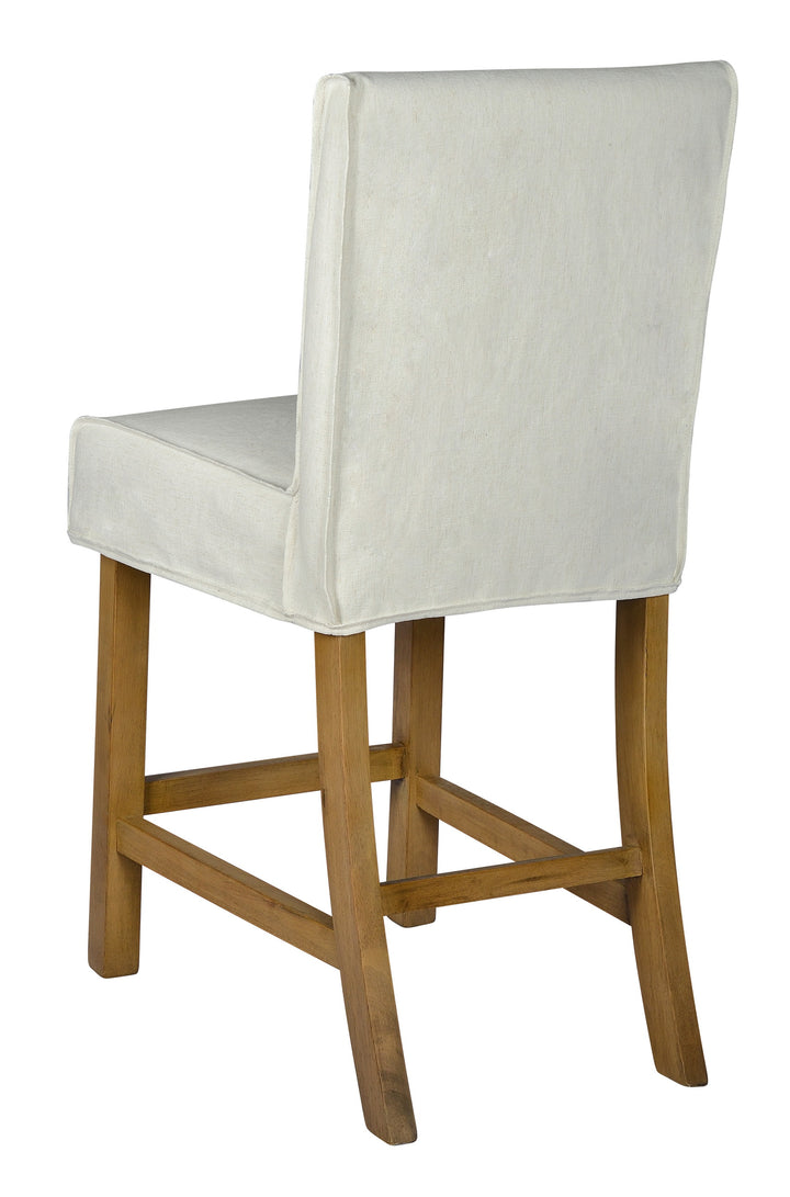 *Short Stool Slip Cover-Washable + Reversible White