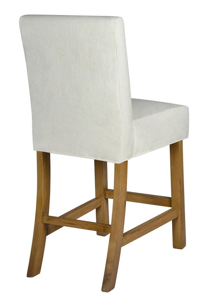 *Short Stool Slip Cover-Washable + Reversible White