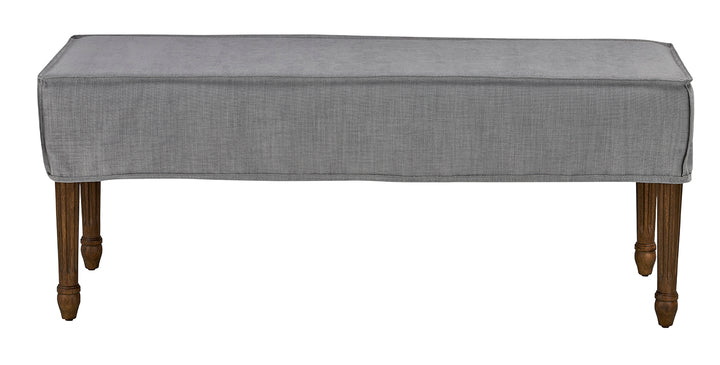 *Bench Slip Cover-Washable + Reversible Gray