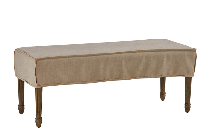 *Bench Slip Cover-Washable + Reversible Oatmeal