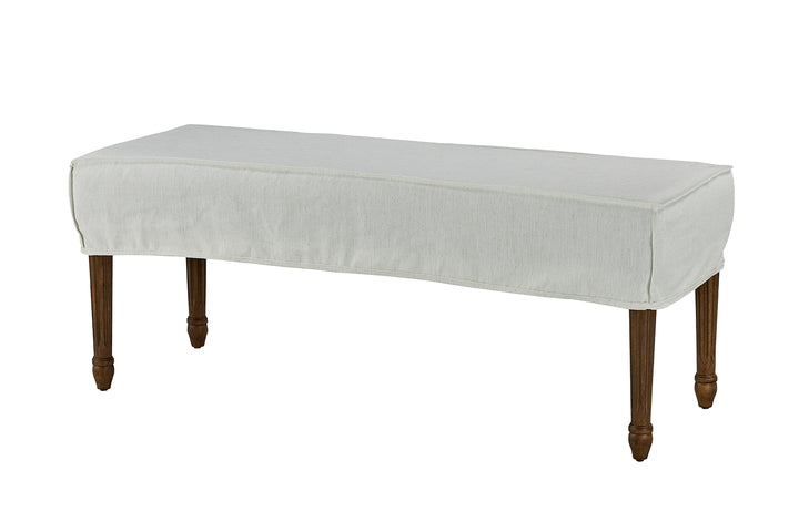 *Bench Slip Cover-Washable + Reversible White