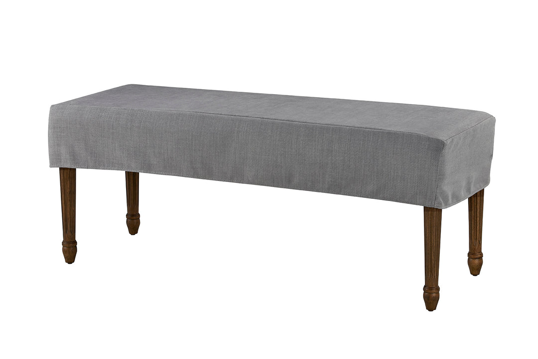 *Bench Slip Cover-Washable + Reversible Gray