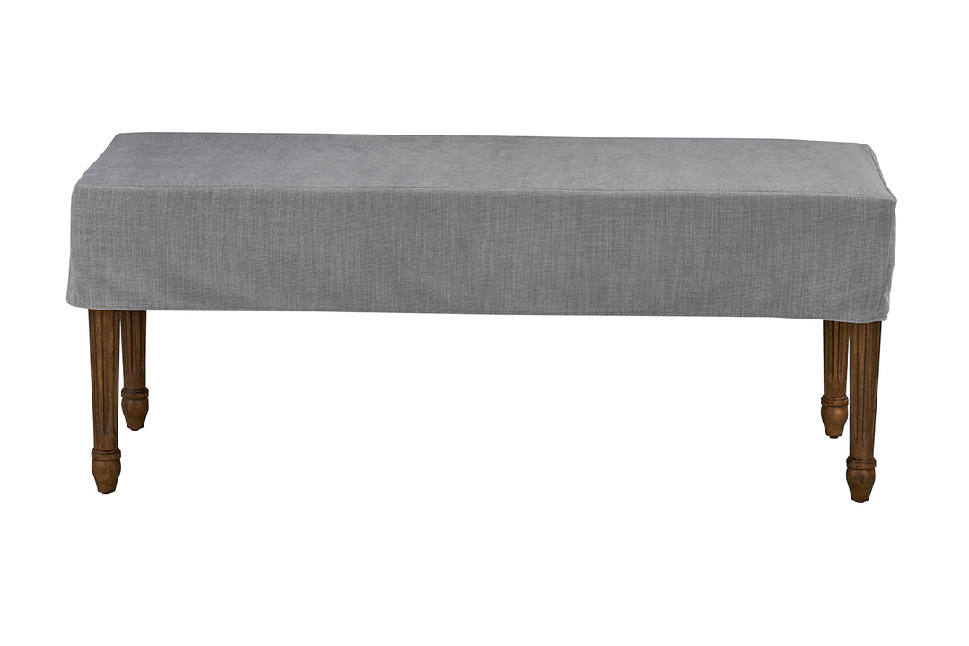 *Bench Slip Cover-Washable + Reversible Gray