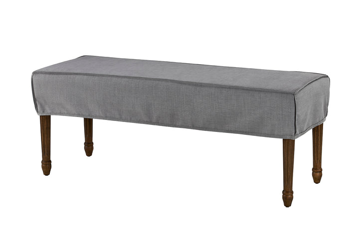 *Bench Slip Cover-Washable + Reversible Gray