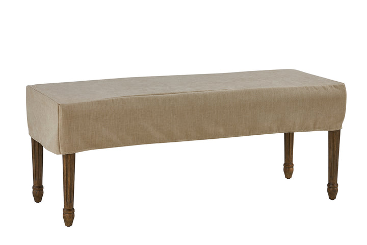 *Bench Slip Cover-Washable + Reversible Oatmeal