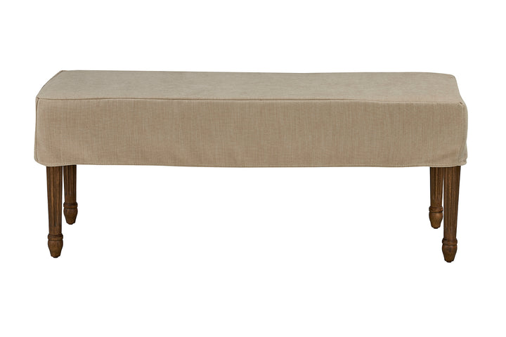 *Bench Slip Cover-Washable + Reversible Oatmeal