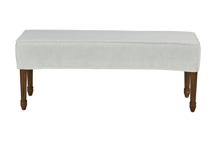 *Bench Slip Cover-Washable + Reversible White