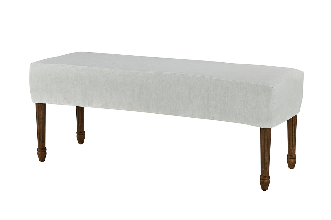 *Bench Slip Cover-Washable + Reversible White