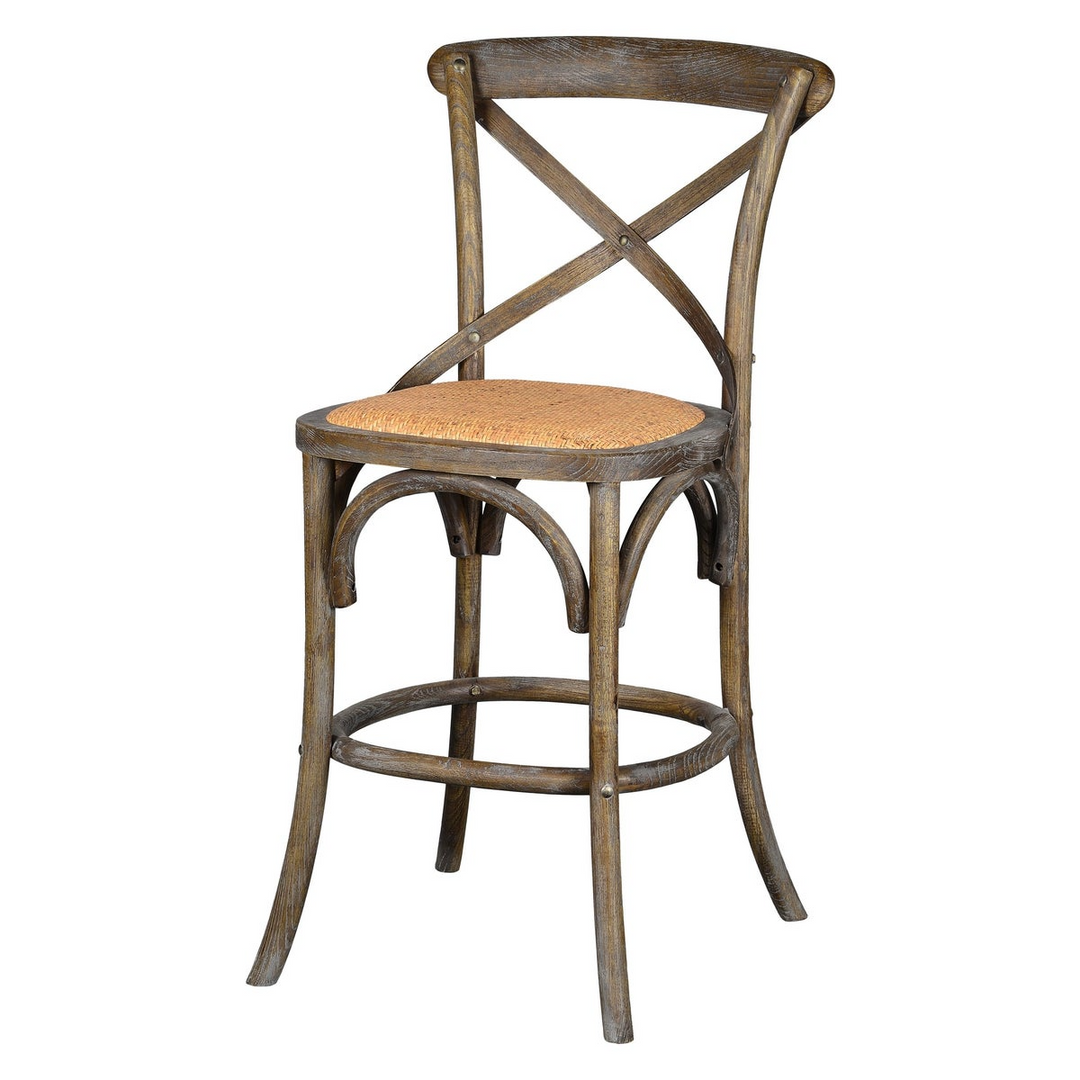 -Bennett X-Back Stool 24'' (Brown Wash)