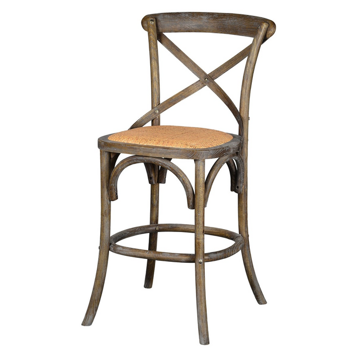 -Bennett X-Back Stool 24'' (Brown Wash)