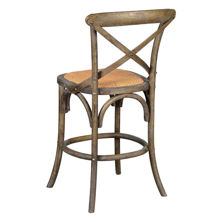 -Bennett X-Back Stool 24'' (Brown Wash)