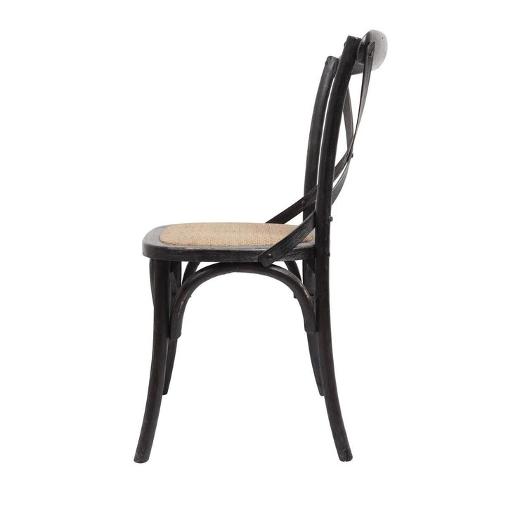 -Brody X-Back Side Chair (Black Wash)