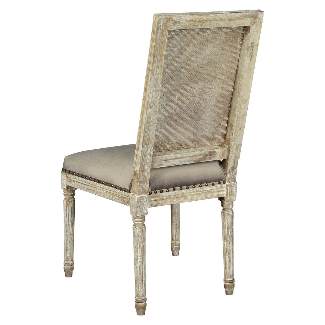 -Square Maxwell Side Chair W/ Cane(Cottage White w/ Chantel Ash)