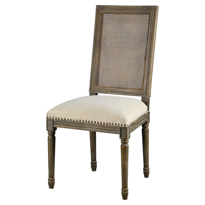 -Square Maxwell Side Chair W/ Cane(French Linen)