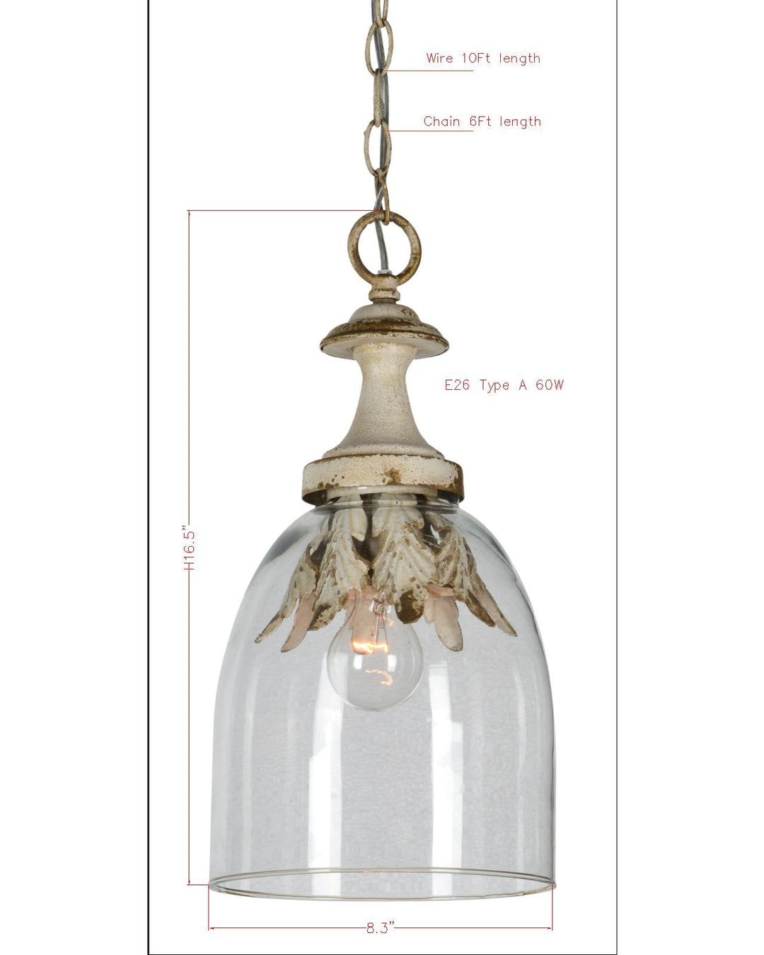 Camden 1-Lt Glass Pendant