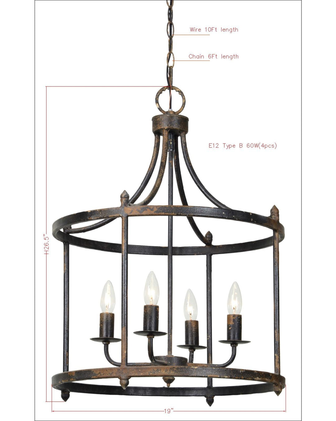 Arlington 4-Lt Chandelier